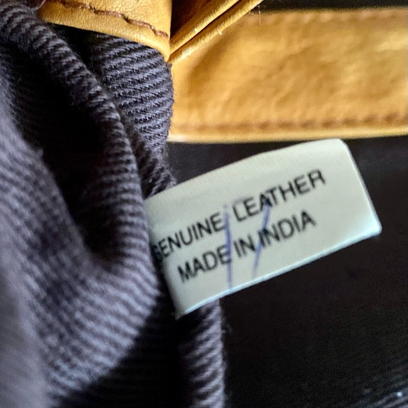 Vintage Leather Loft-marbled handmade tan leather satchel bag in great condition - Picture 8 of 10